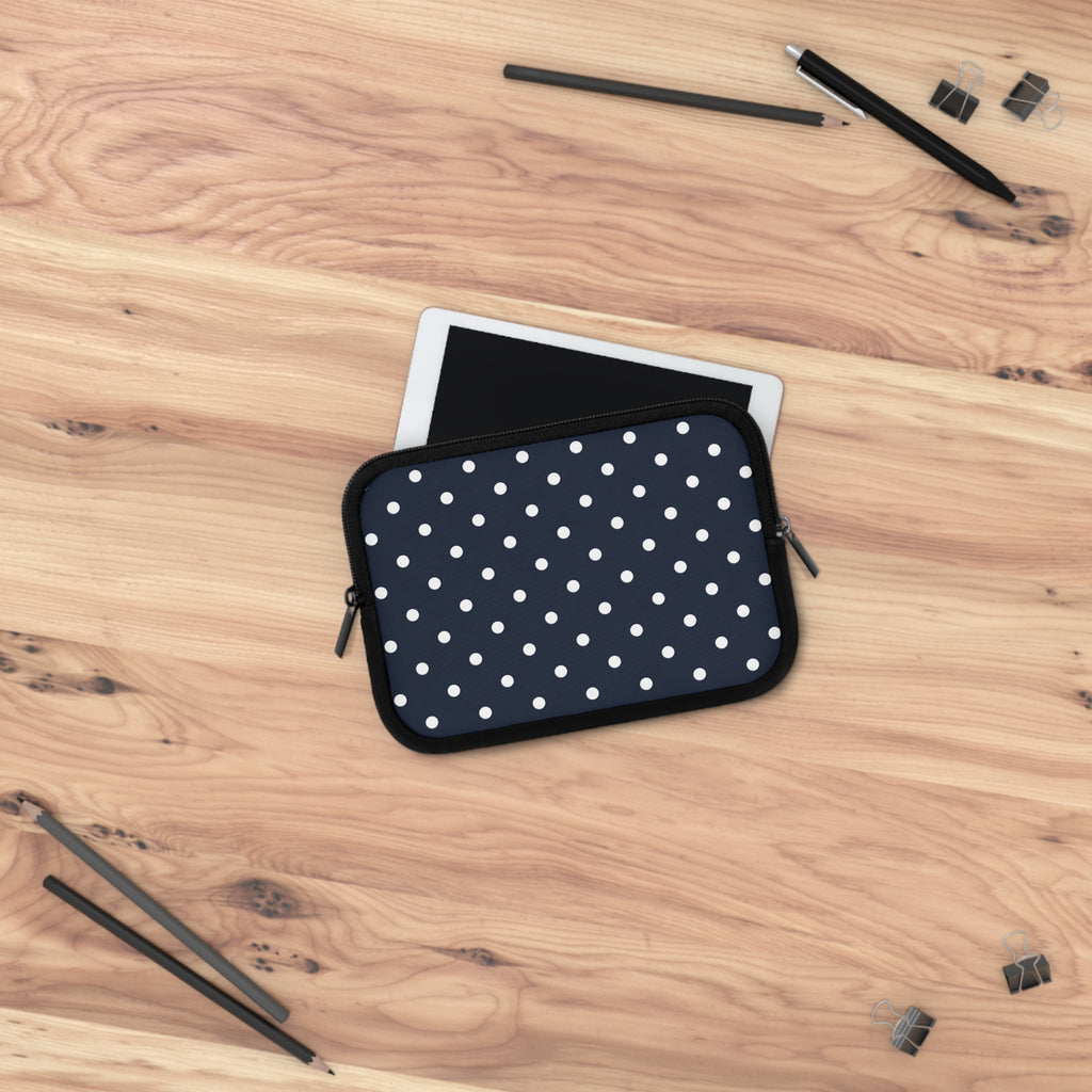 Navy Polka Dot Laptop Sleeve
