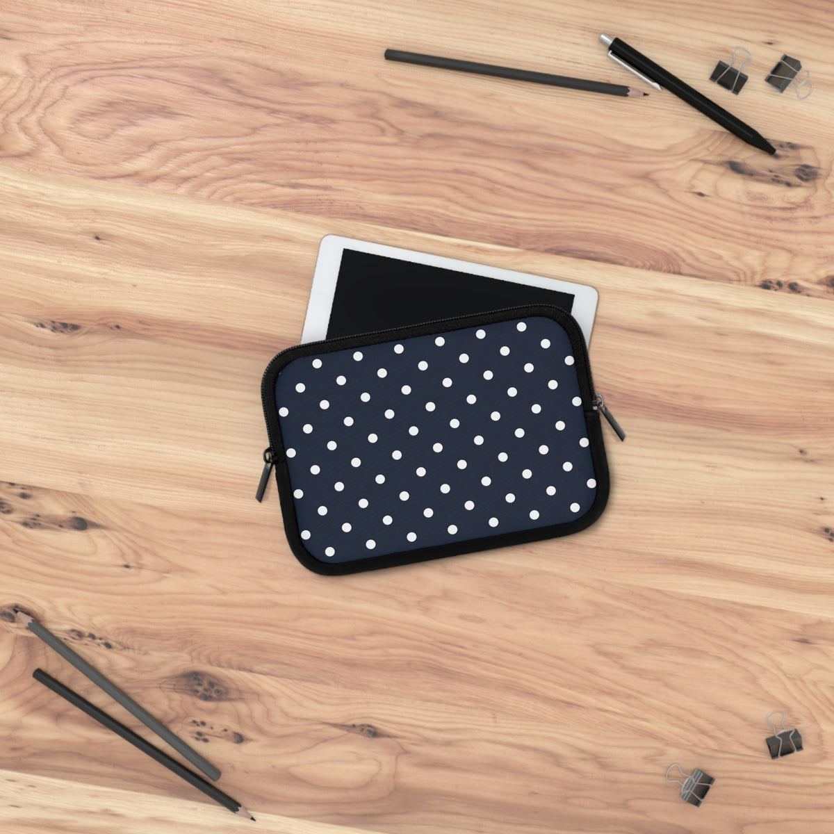 Navy Polka Dot Laptop Sleeve