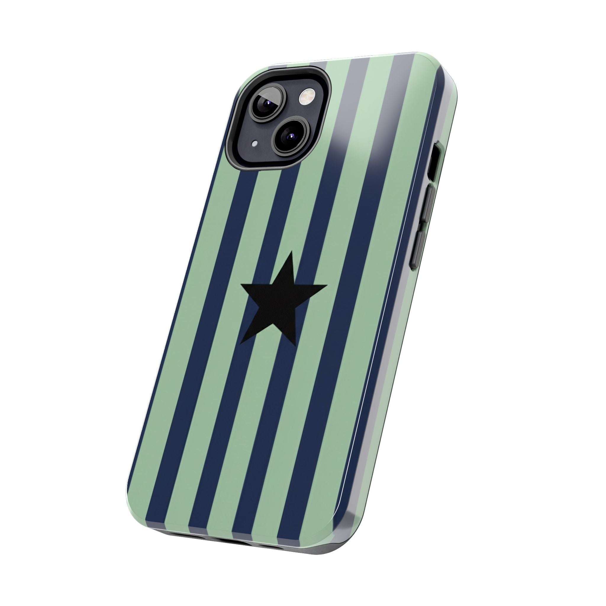 Stylish Tough Phone Cases, Durable Smartphone Covers, Trendy Tech Accessories, Unique Gifts for Teens, Striped Star Design