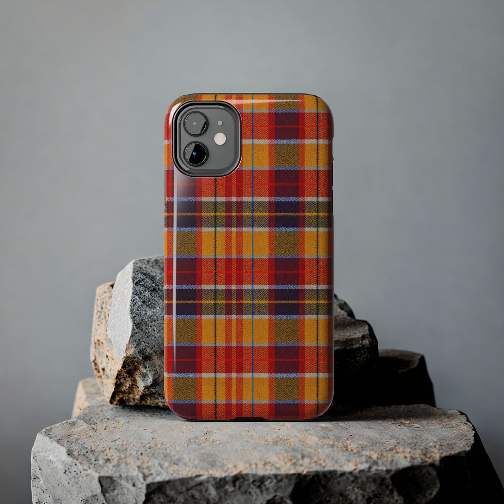 Autumn Plaid Tough Phone Case | Orange Red Yellow Plaid