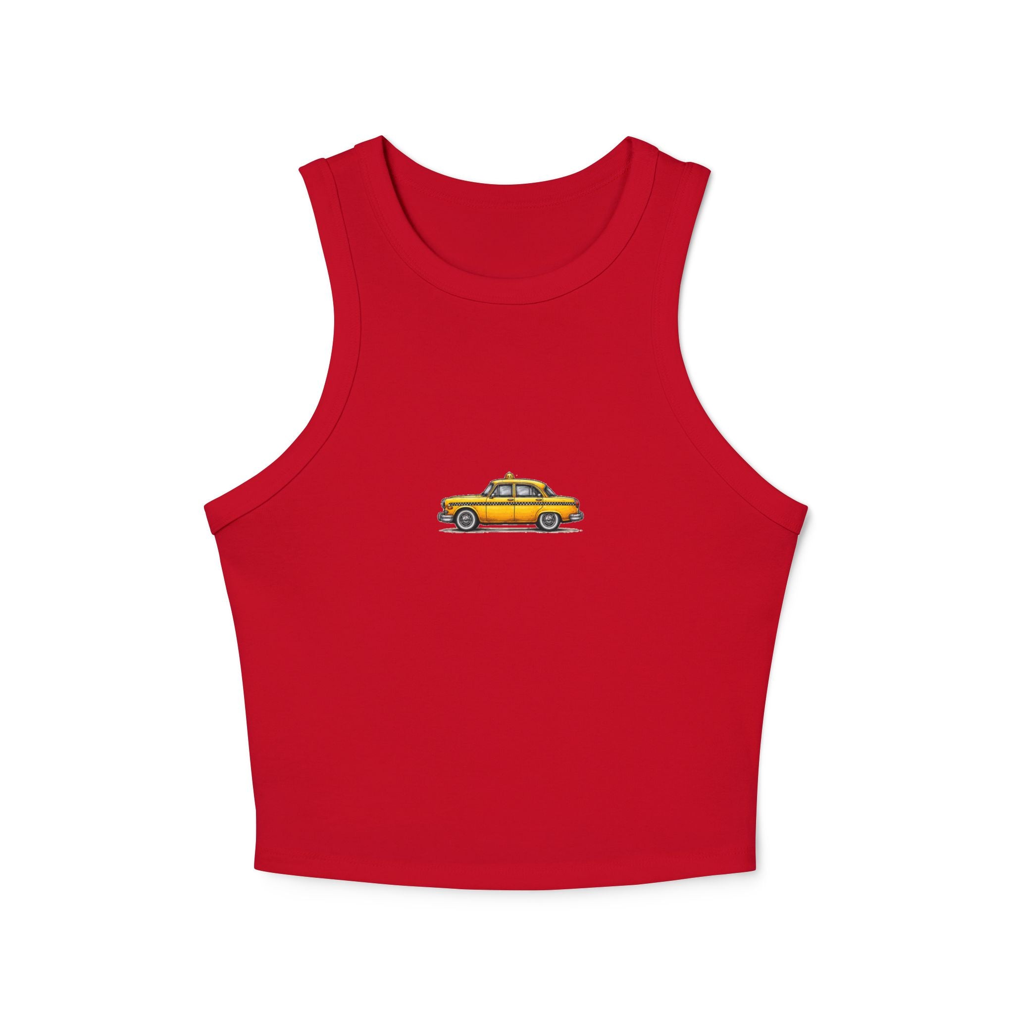 Yellow Taxi Graphic Tank Top | Vintage Cab Illustration