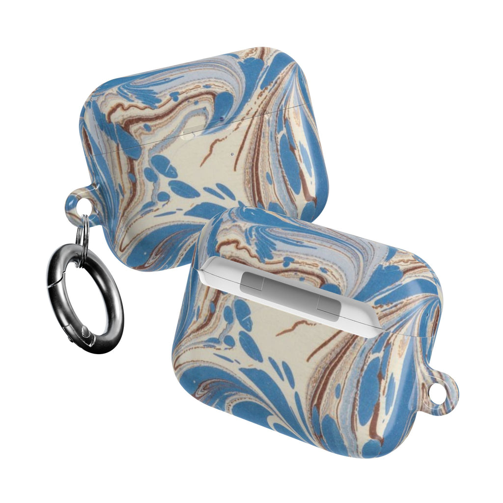 Blue Brown Marble AirPod Case