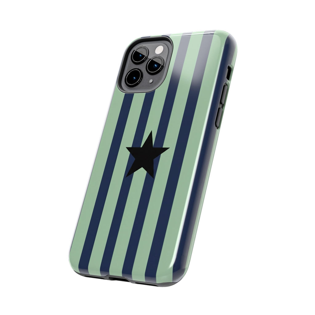 Stylish Tough Phone Cases, Durable Smartphone Covers, Trendy Tech Accessories, Unique Gifts for Teens, Striped Star Design