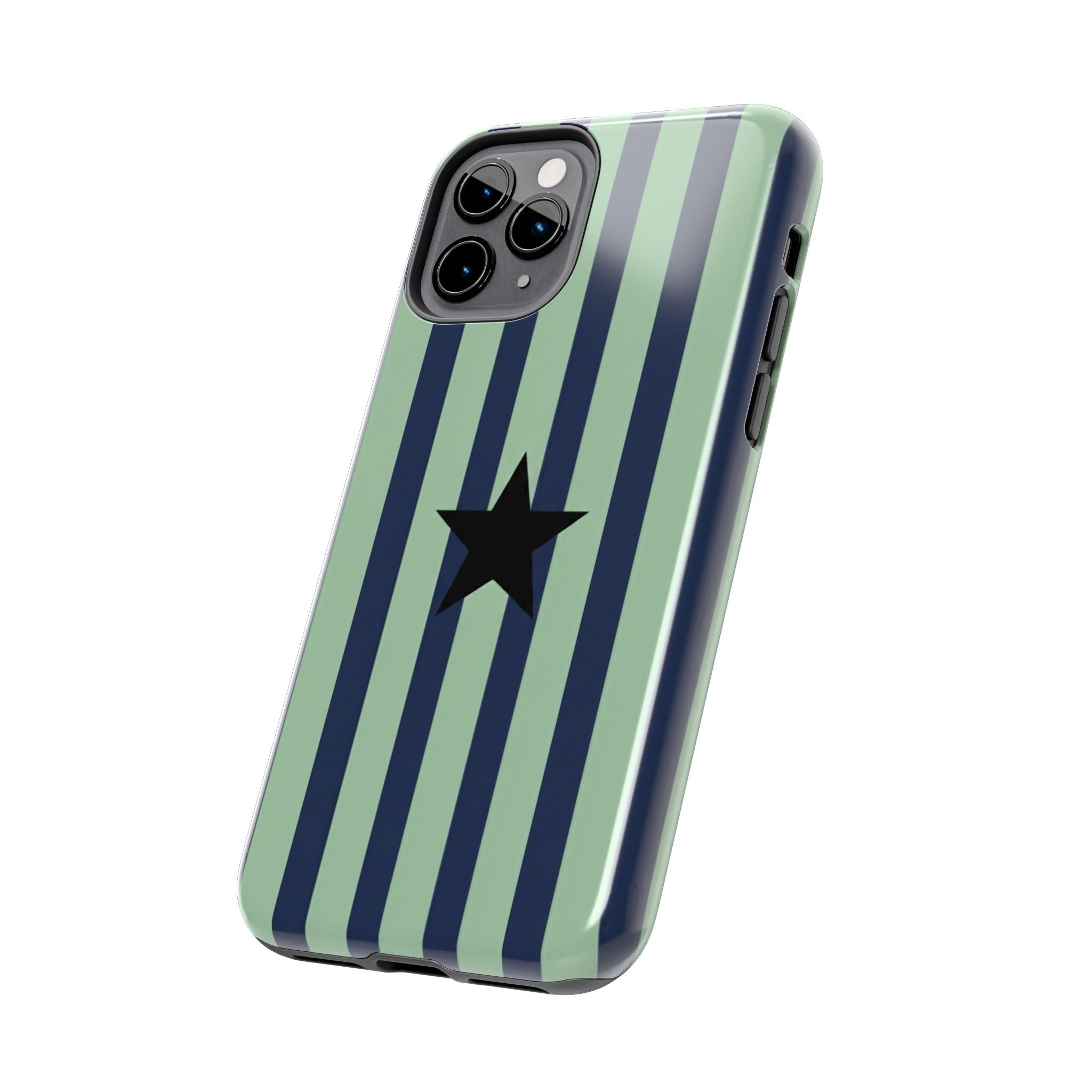 Stylish Tough Phone Cases, Durable Smartphone Covers, Trendy Tech Accessories, Unique Gifts for Teens, Striped Star Design