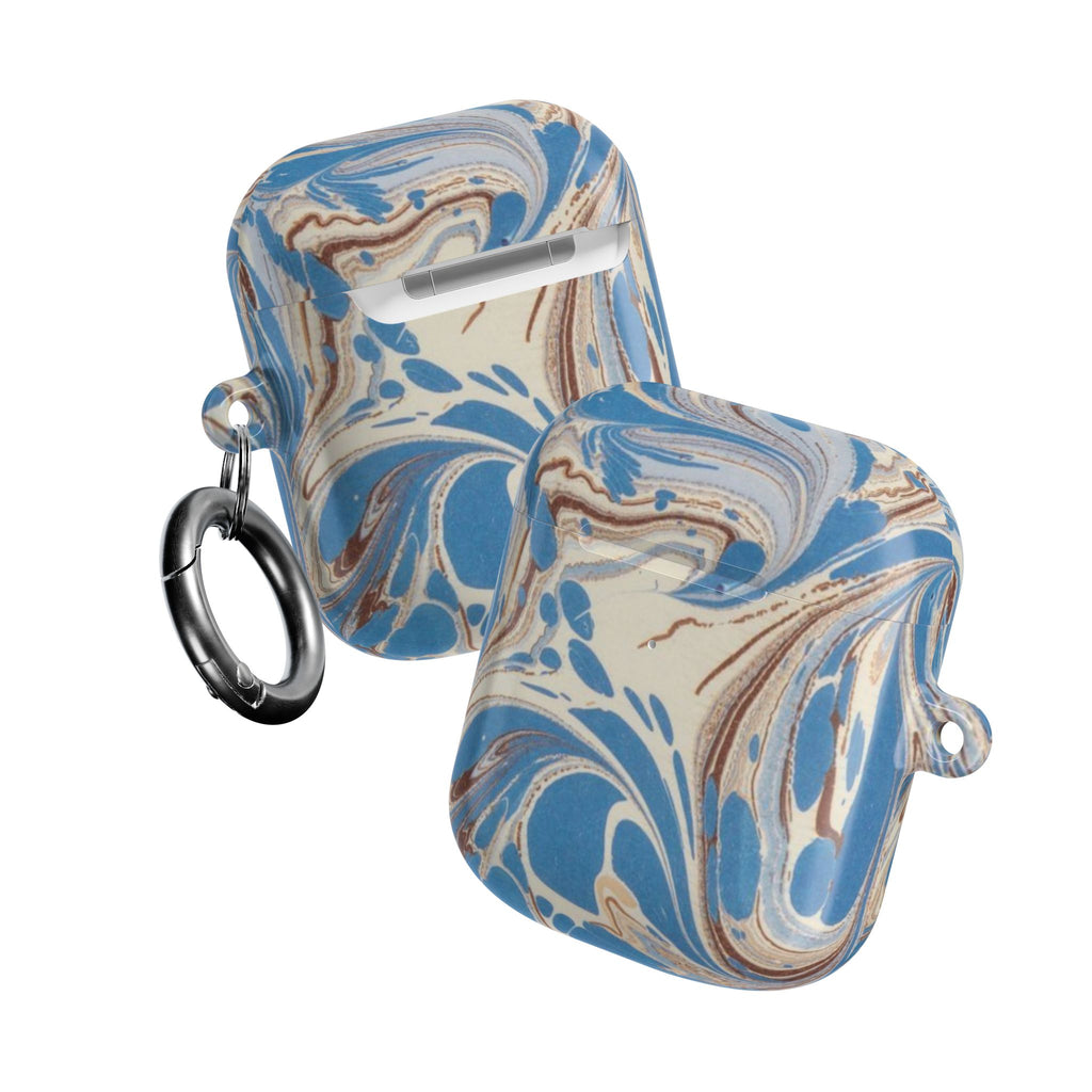 Blue Brown Marble AirPod Case
