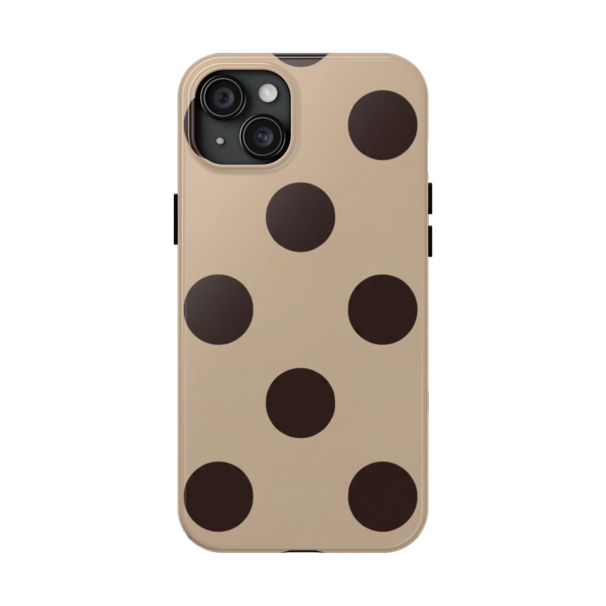 Chocolate Polka Dot Tough Phone Case — Beige Protective Phone Cover