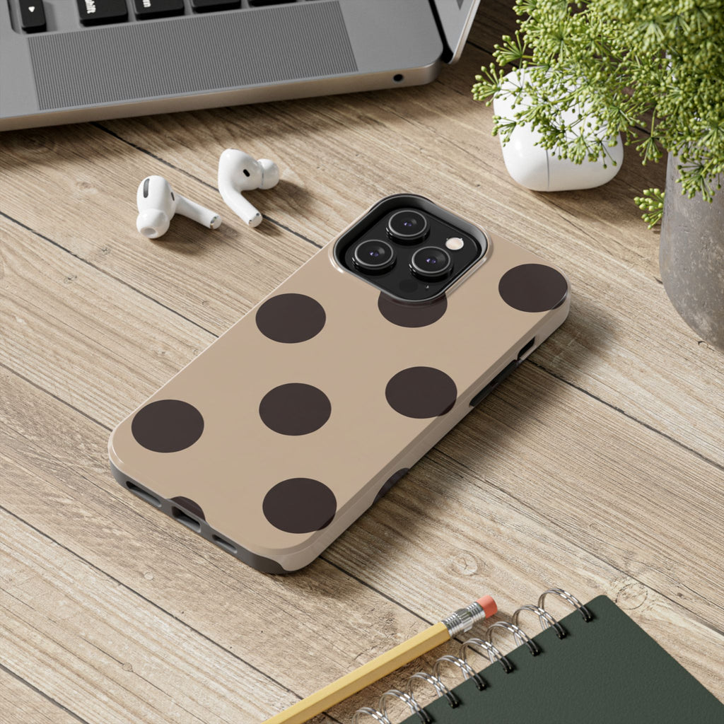 Stylish Polka Dot Phone Case for Trendy Protection, Cute Gift for Her, Phone Accessories, Everyday Fashion, Modern Design