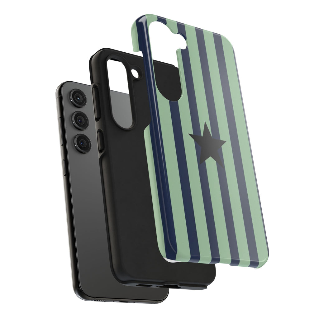 Stylish Tough Phone Cases, Durable Smartphone Covers, Trendy Tech Accessories, Unique Gifts for Teens, Striped Star Design