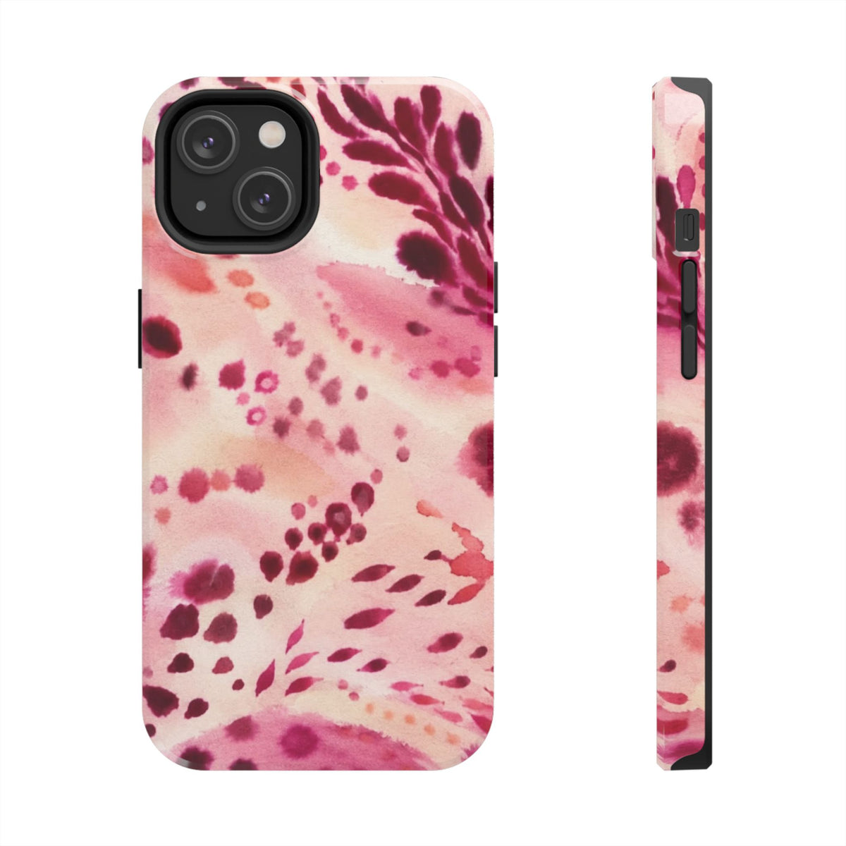 Pink Watercolor Floral Pattern phone case | Tough Phone Cases
