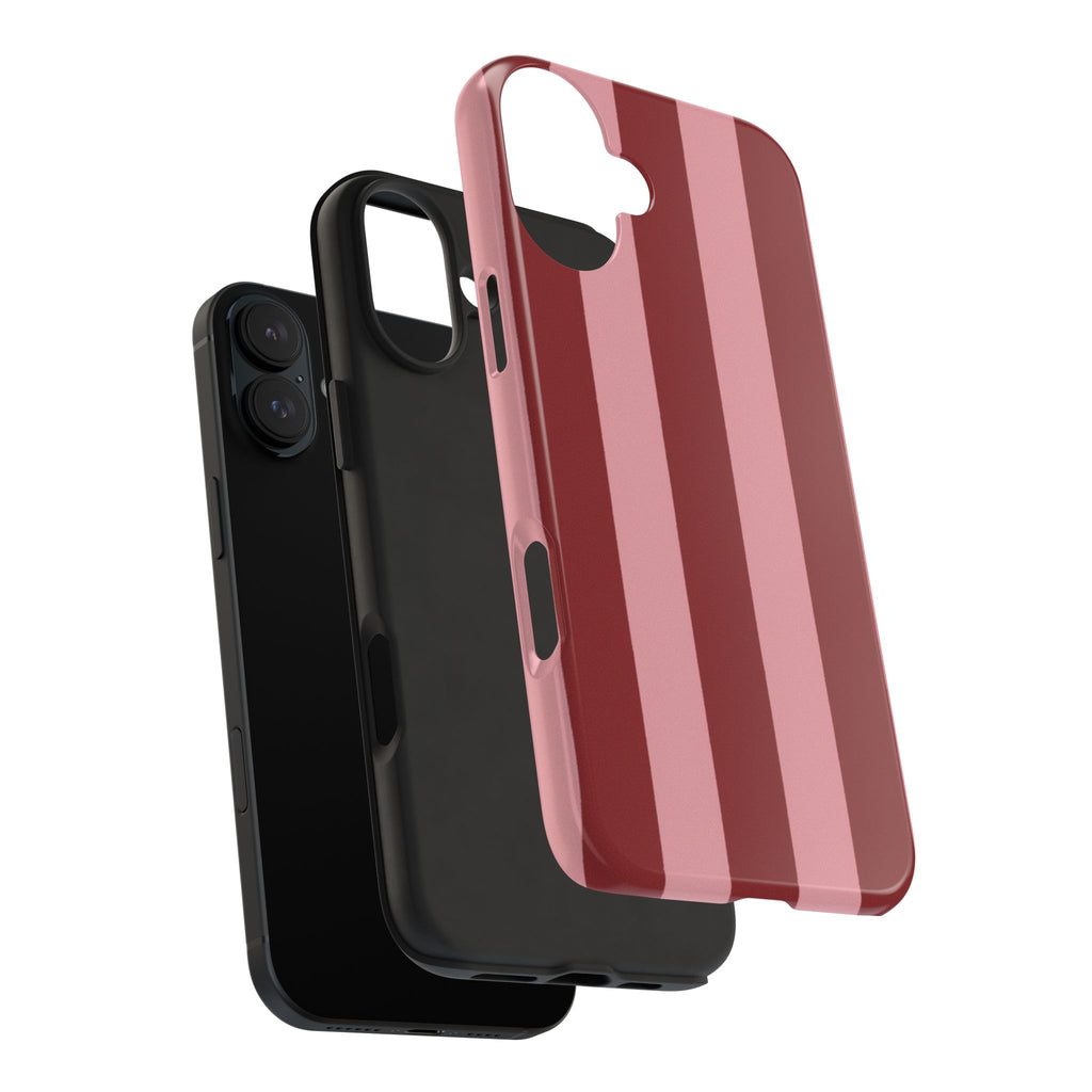 Striped Burgundy & Blush Phone Case
