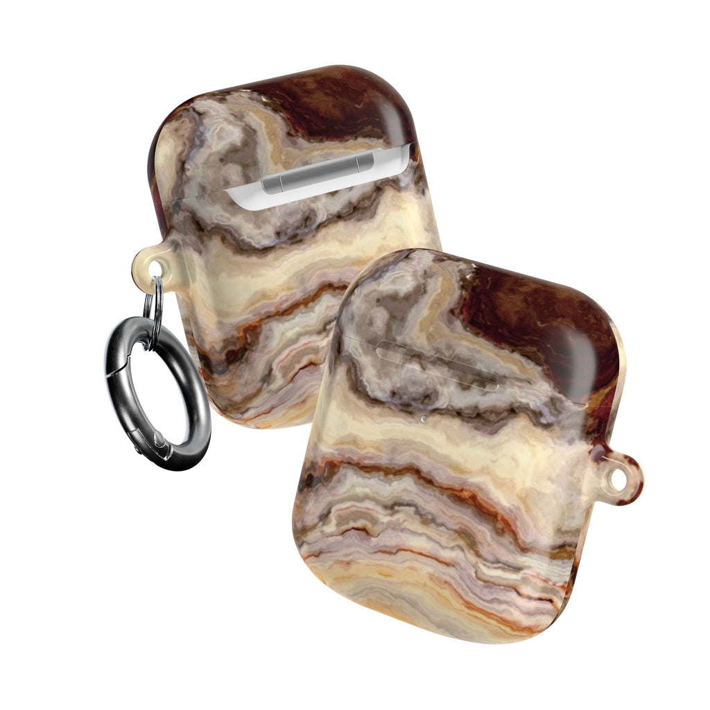 Brown Marble Pattern AirPod Case