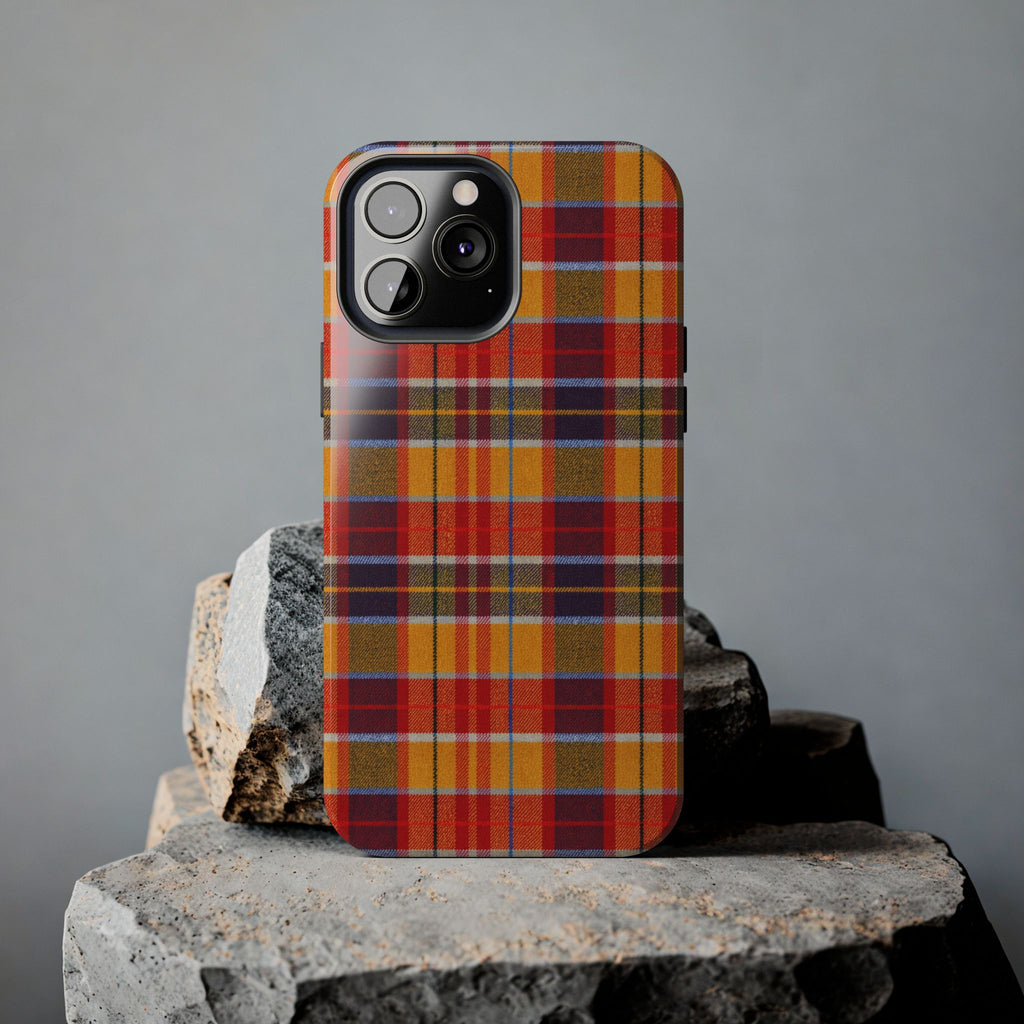 Autumn Plaid Tough Phone Case | Orange Red Yellow Plaid