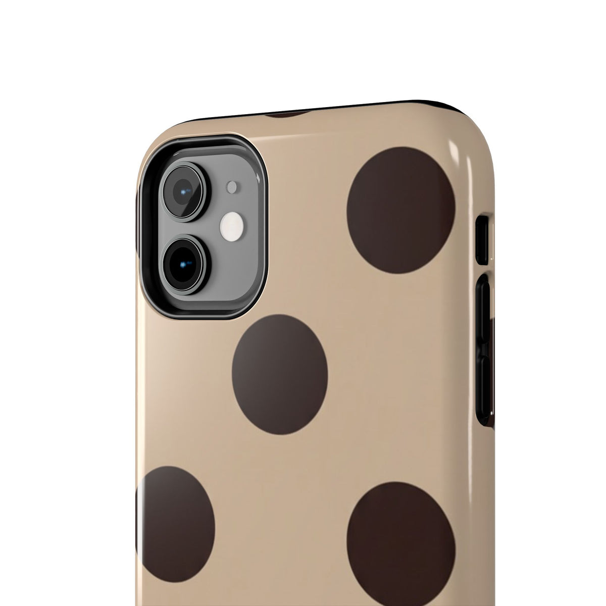 Chocolate Polka Dot Tough Phone Case — Beige Protective Phone Cover