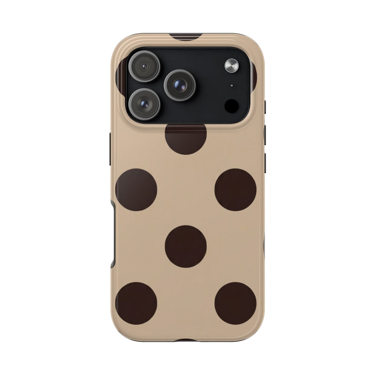 Chocolate Polka Dot Tough Phone Case — Beige Protective Phone Cover