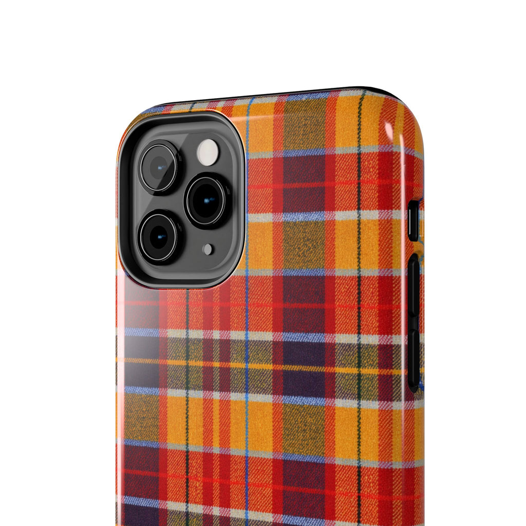 Autumn Plaid Tough Phone Case | Orange Red Yellow Plaid