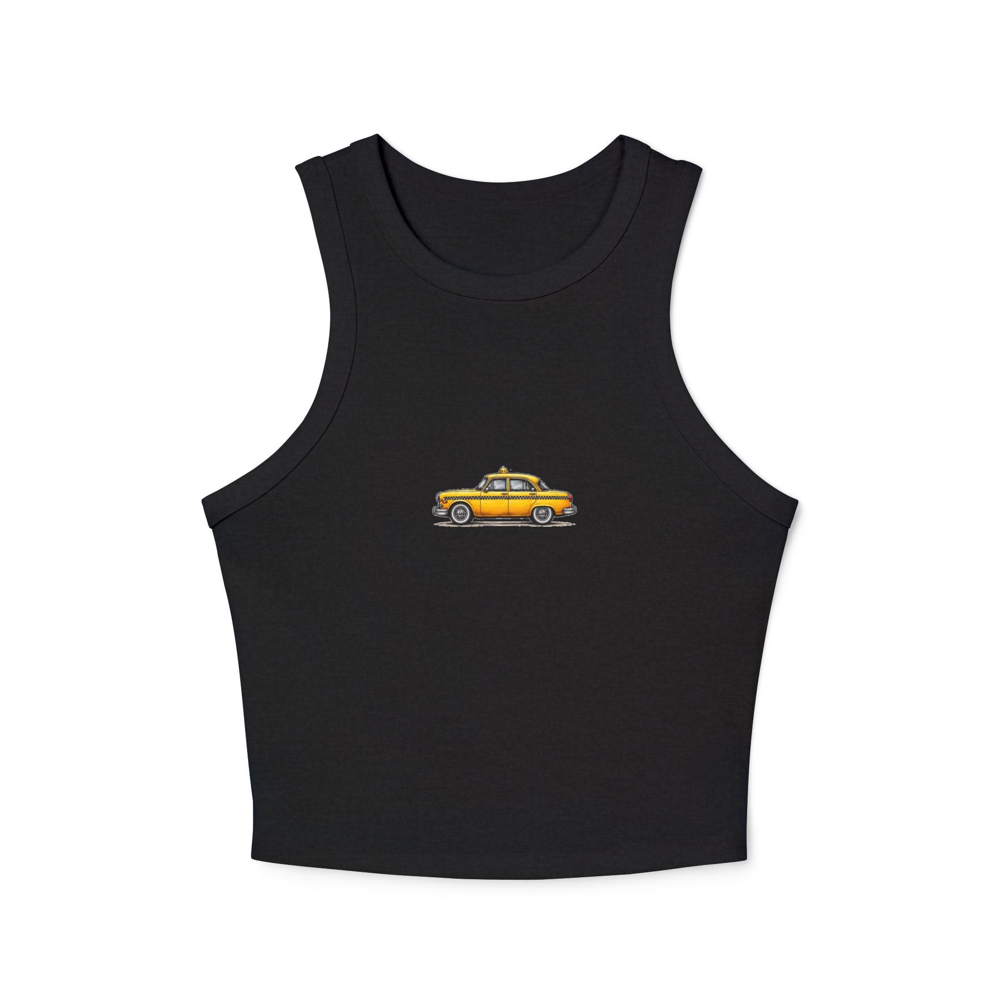 Yellow Taxi Graphic Tank Top | Vintage Cab Illustration