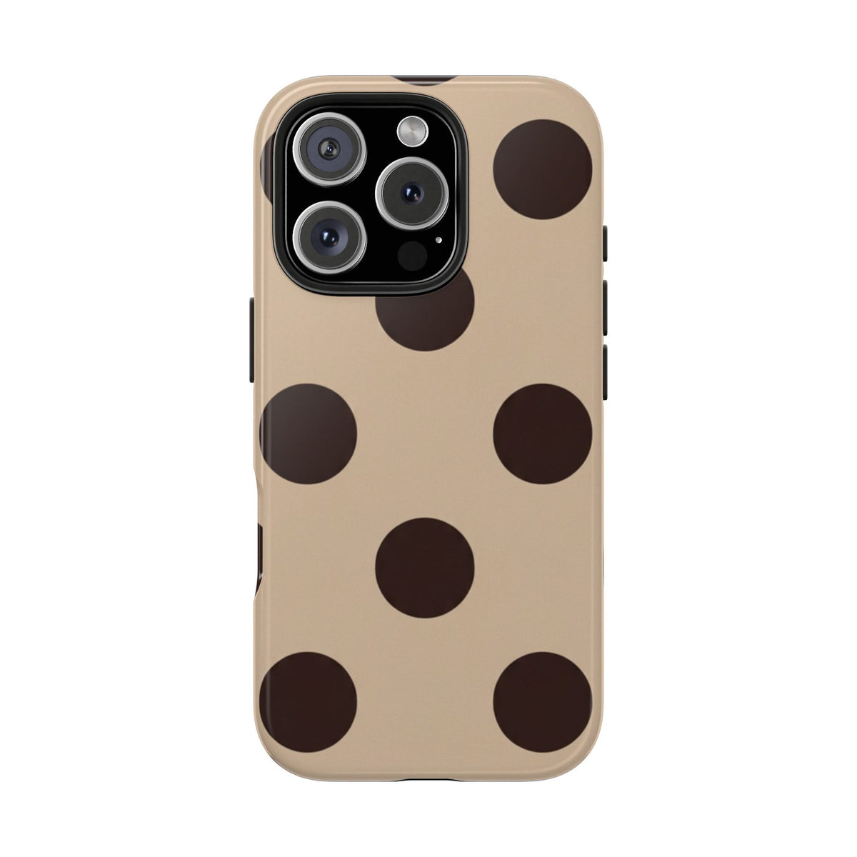 Chocolate Polka Dot Tough Phone Case — Beige Protective Phone Cover