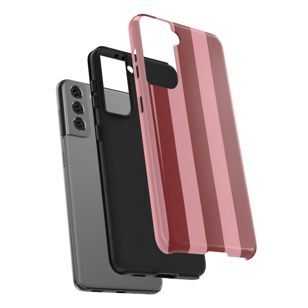Striped Burgundy & Blush Phone Case