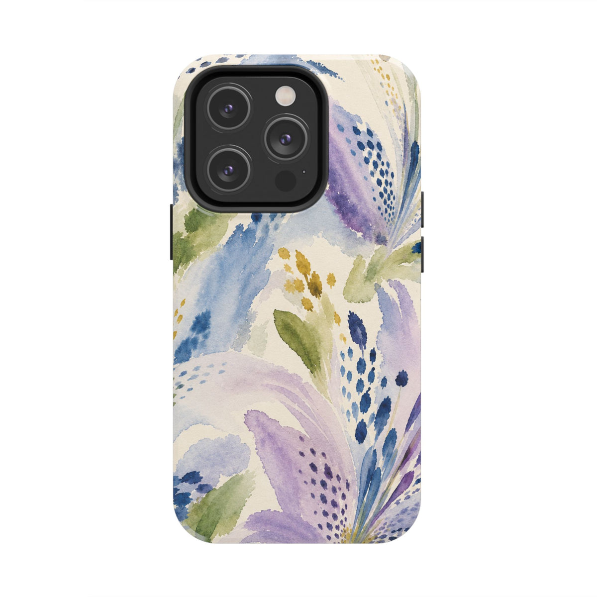 Watercolor Lavender Blue Botanical Tough Phone Case | Floral iPhone 17 Case