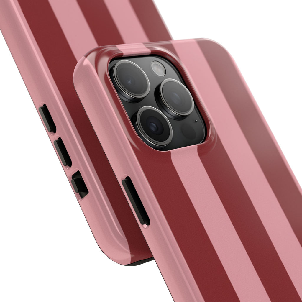 Striped Burgundy & Blush Phone Case