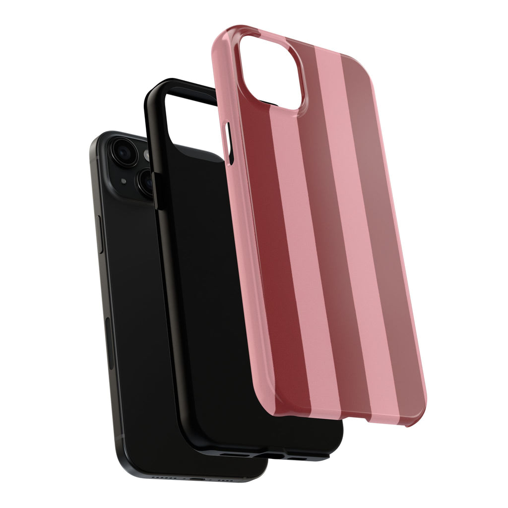 Striped Burgundy & Blush Phone Case