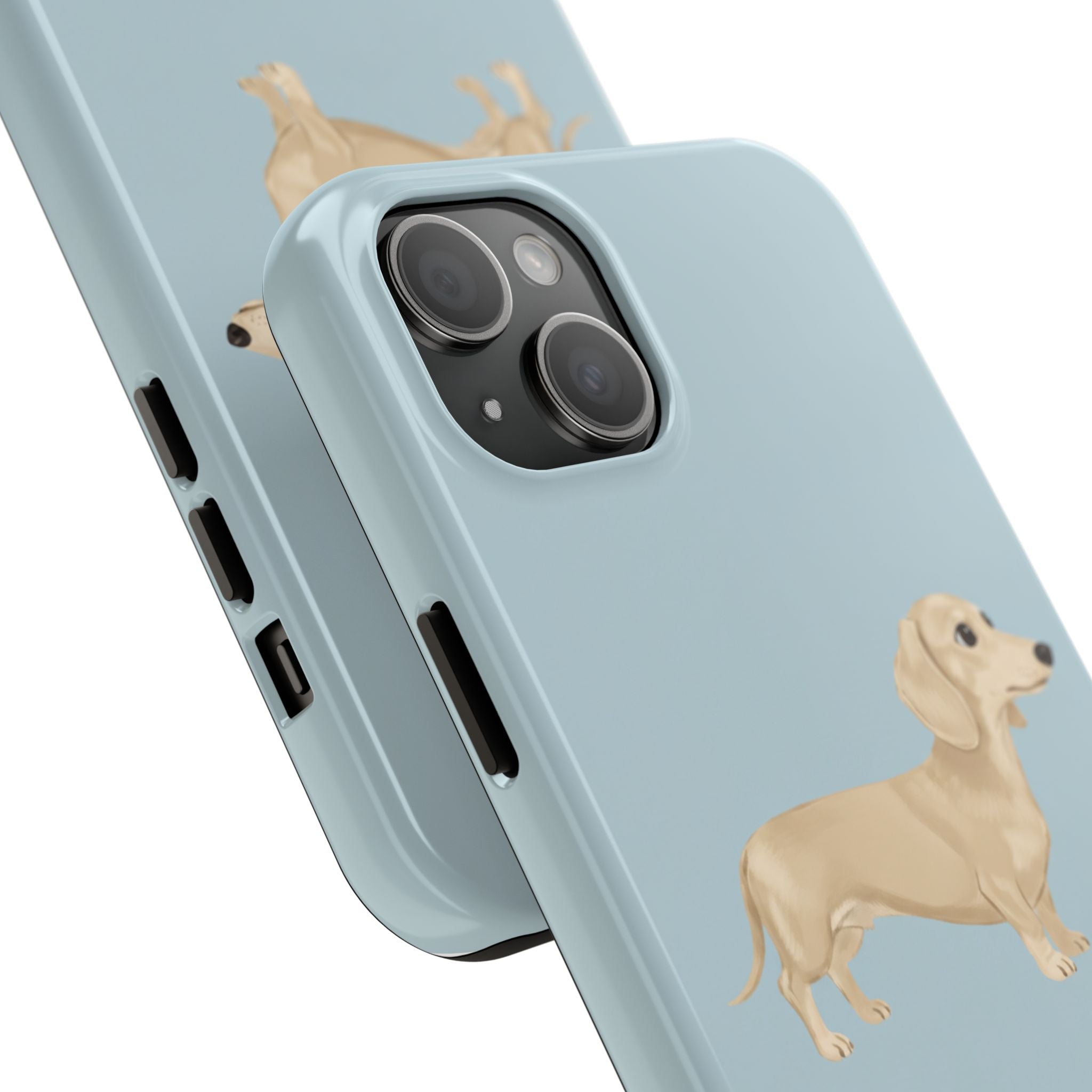 Tough Phone Cases, Dachshund Dog Blue Protective Cover, Strong Phone Shell, Rugged Device Case, Hard Smartphone Sleeve, Resilient Mobile