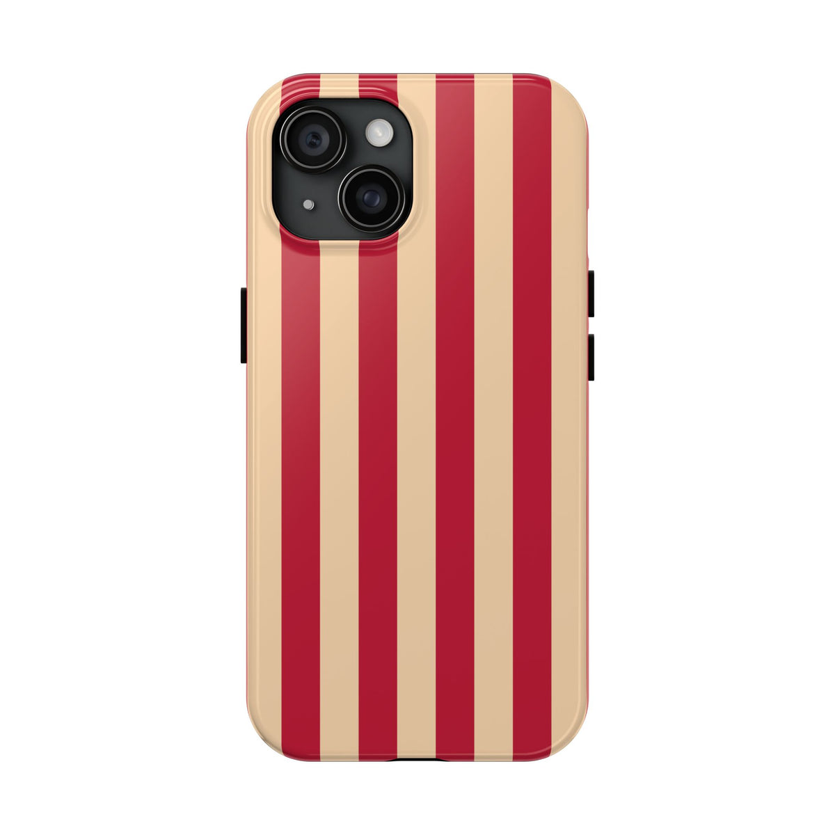 Retro Red & Cream Stripe Phone Case — Tough Protective Cover