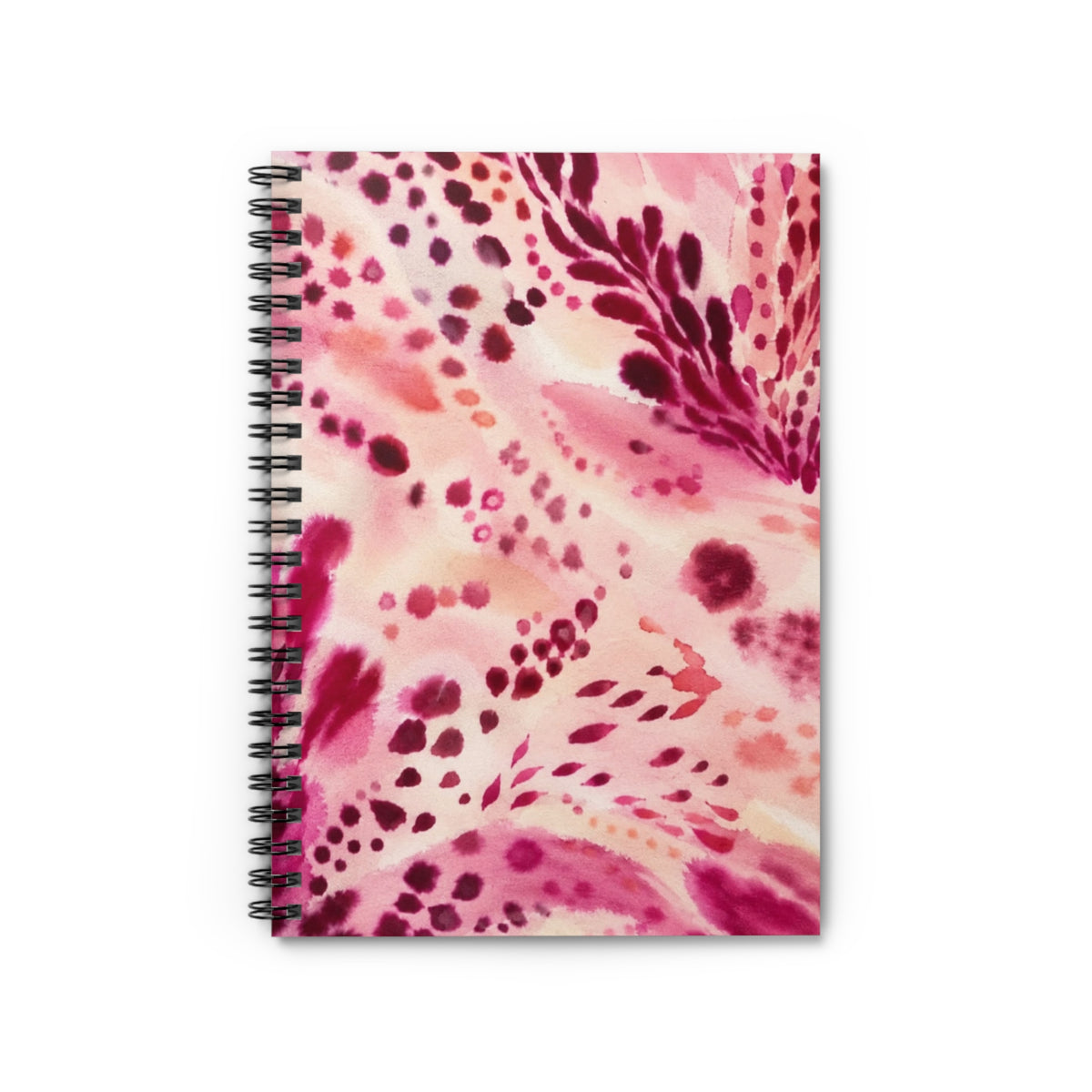 Pink Watercolor Floral Pattern Spiral Notebook ruled notebook | School notebook