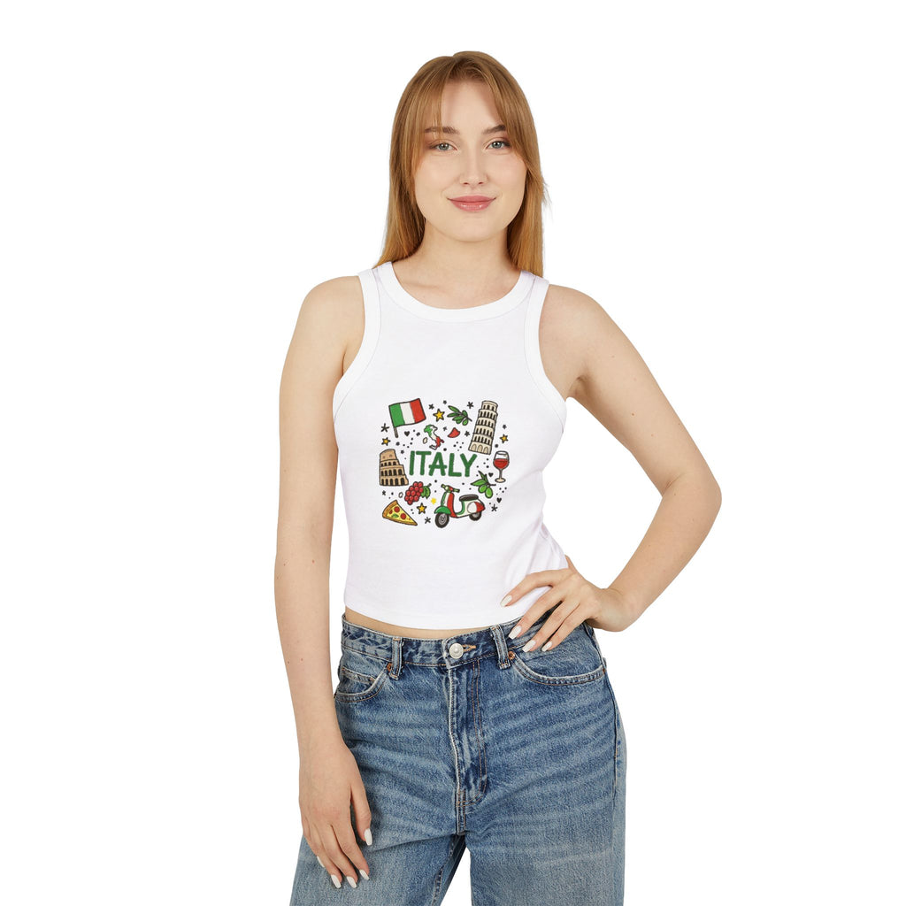 Italy Icons Tank Top | Leaning Tower, Pizza, Vespa, Flag