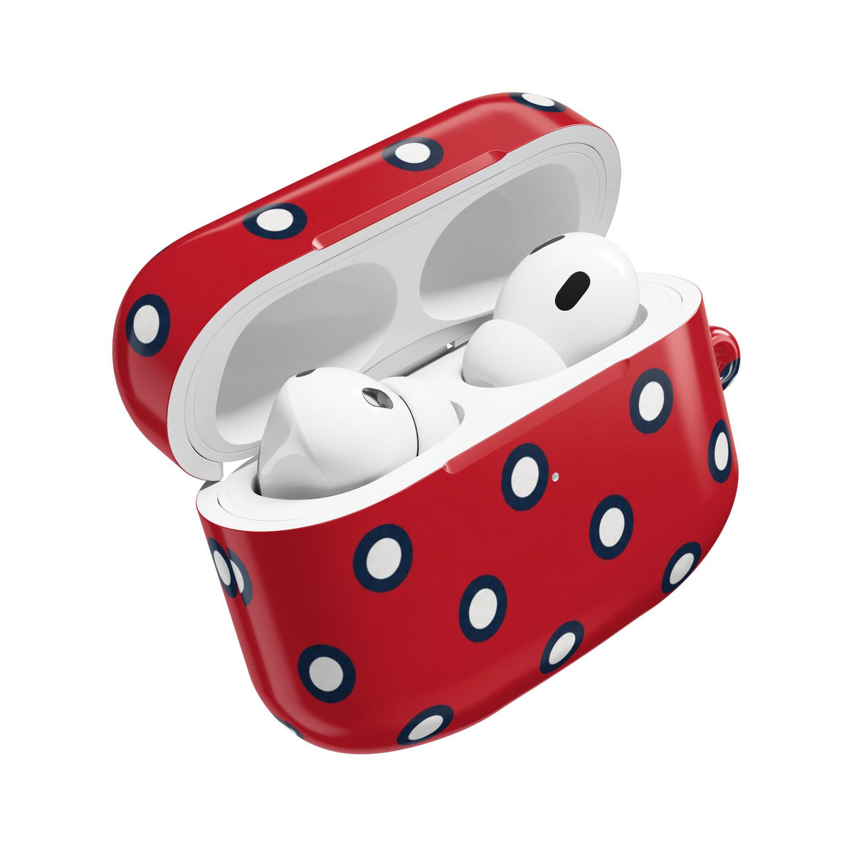 Navy Polka Dot Red AirPod Case