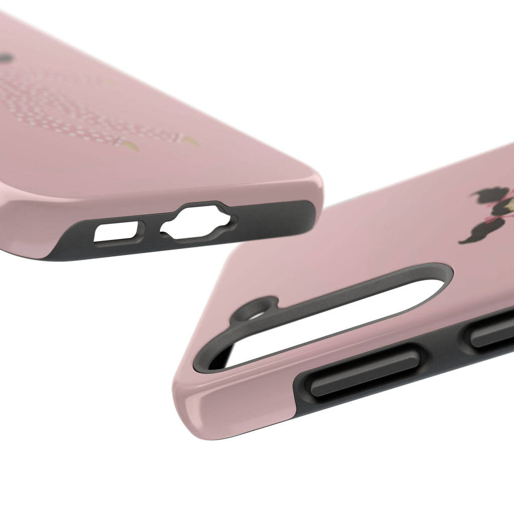 Pink Girl Drawing Tough Phone Case, Cute Protective Cover, Stylish Phone Accessories, Customizable Phone Case, Trendy Cell Phone Case