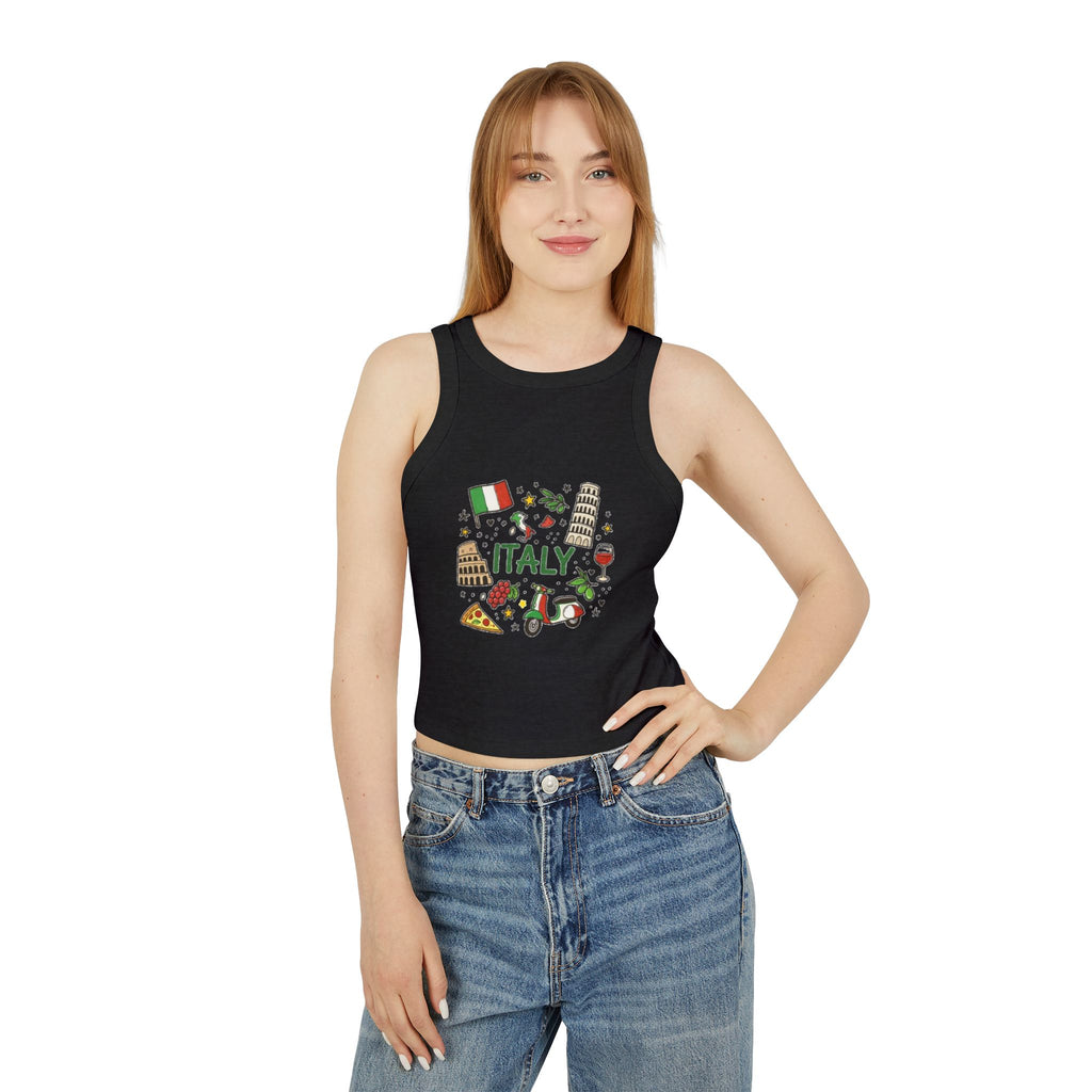 Italy Icons Tank Top | Leaning Tower, Pizza, Vespa, Flag