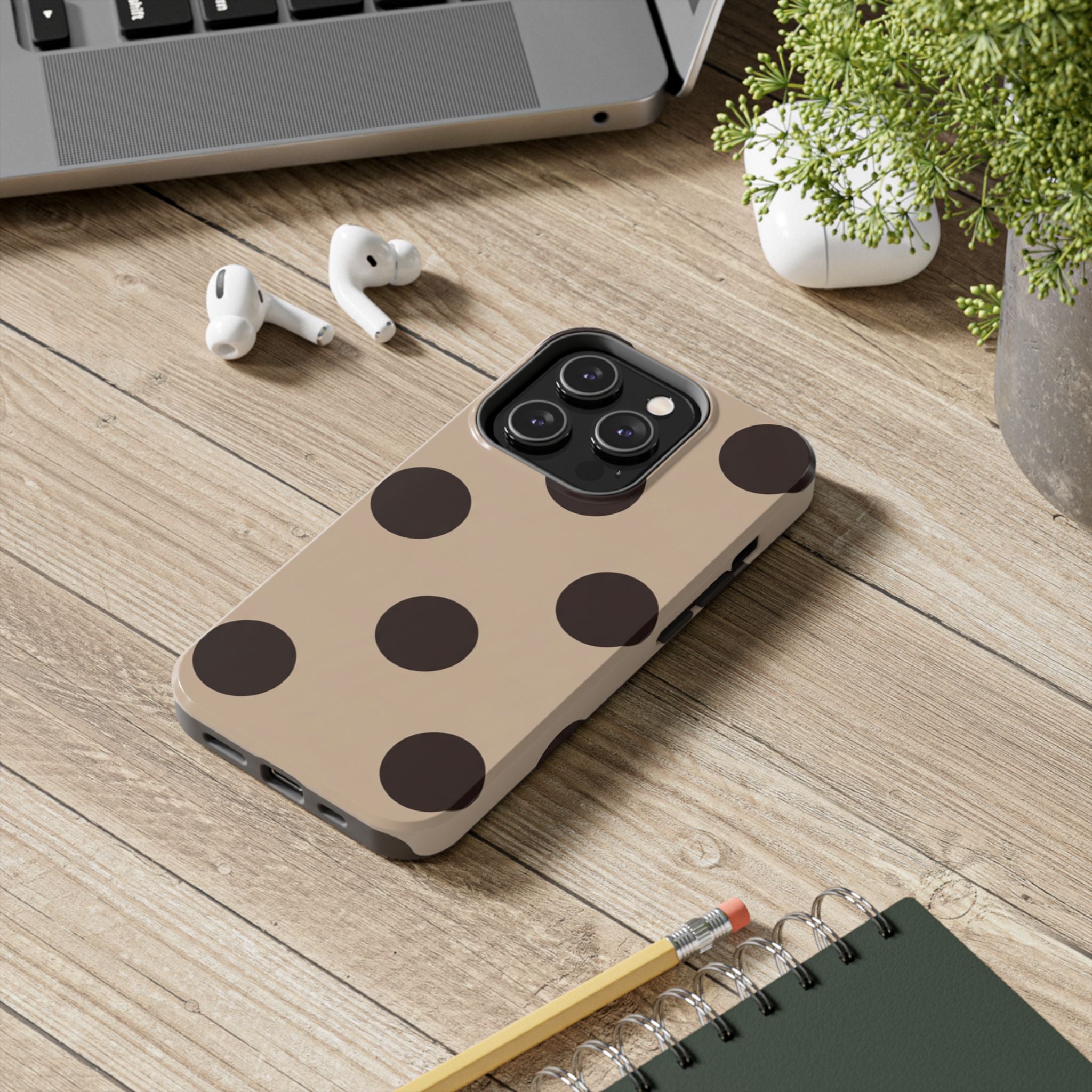 Stylish Polka Dot Phone Case for Trendy Protection, Cute Gift for Her, Phone Accessories, Everyday Fashion, Modern Design