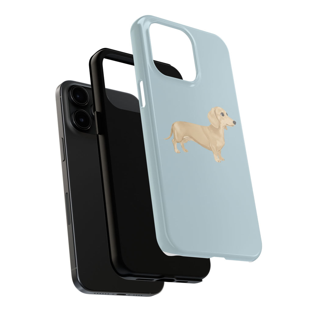 Tough Phone Cases, Dachshund Dog Blue Protective Cover, Strong Phone Shell, Rugged Device Case, Hard Smartphone Sleeve, Resilient Mobile