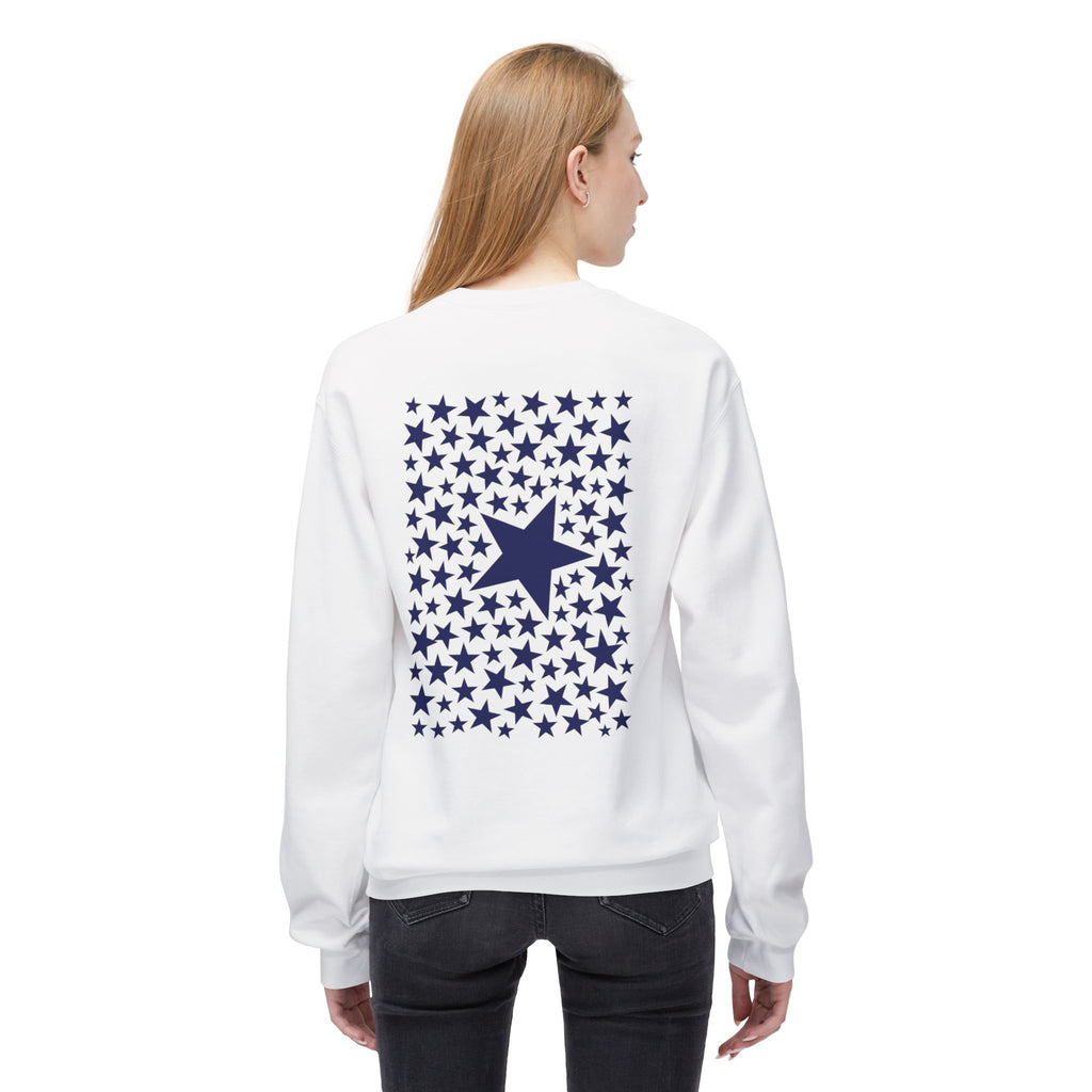 Starry Fleece Crewneck Sweatshirt, Cozy Unisex Sweatshirt, Perfect for Casual Outings, Gift for Birthdays, Holidays or Star Lovers.