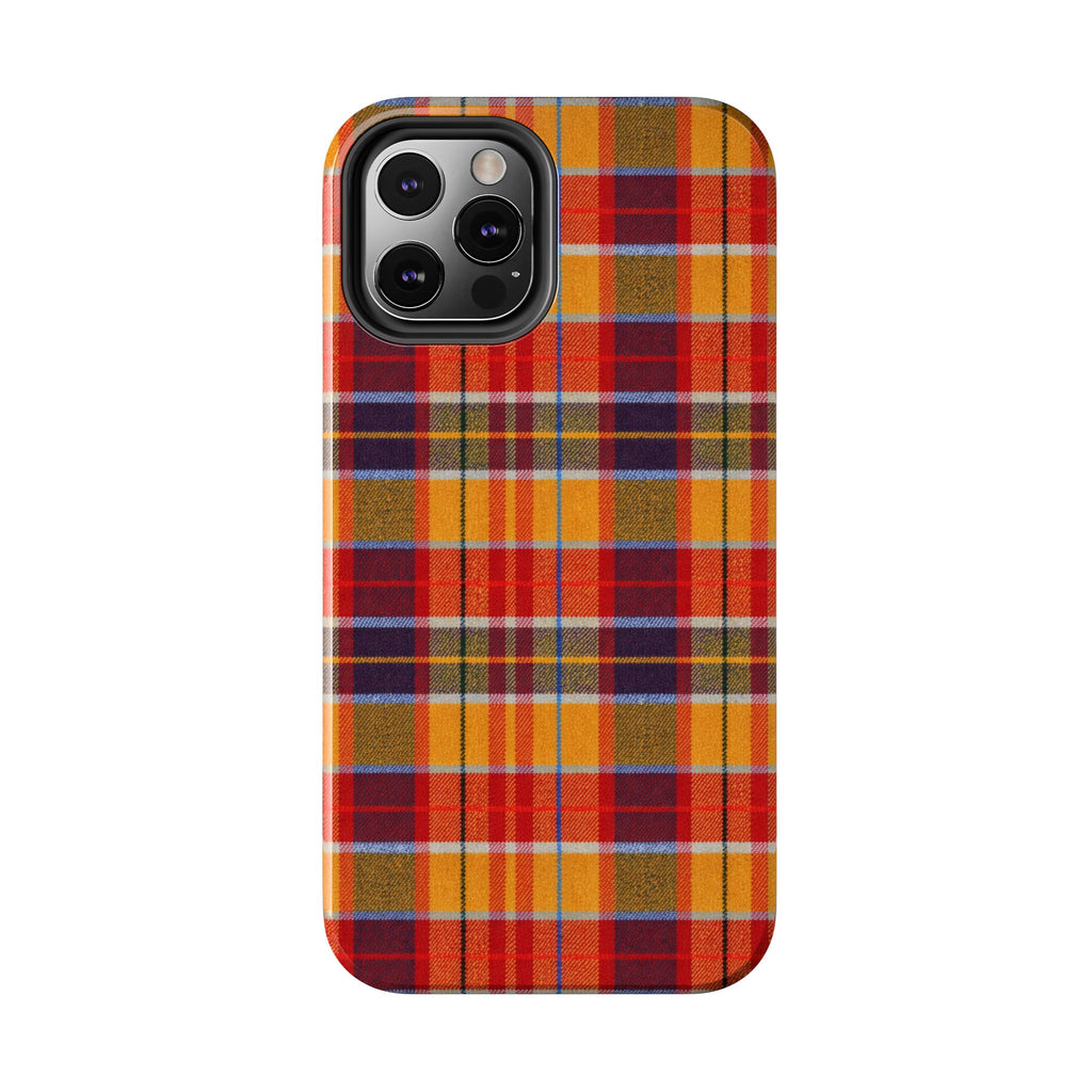 Autumn Plaid Tough Phone Case | Orange Red Yellow Plaid