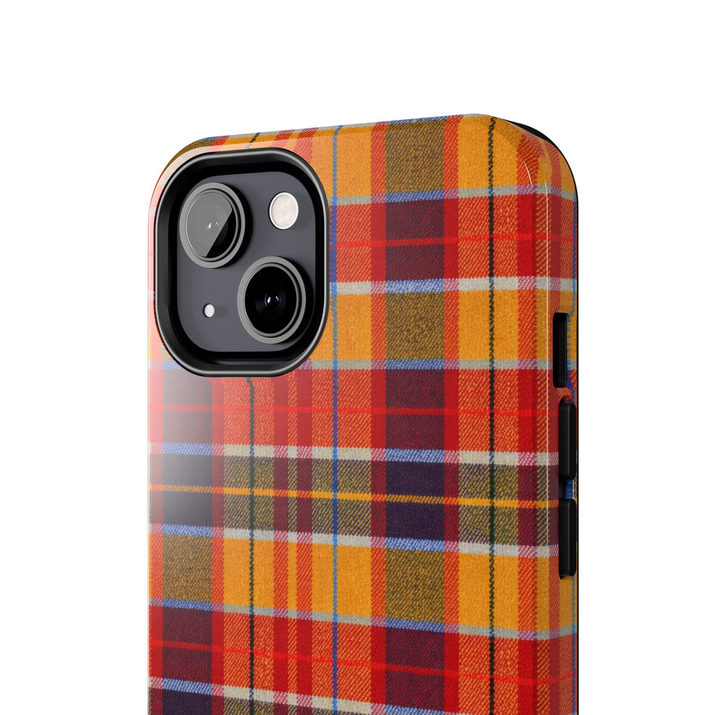 Autumn Plaid Tough Phone Case | Orange Red Yellow Plaid