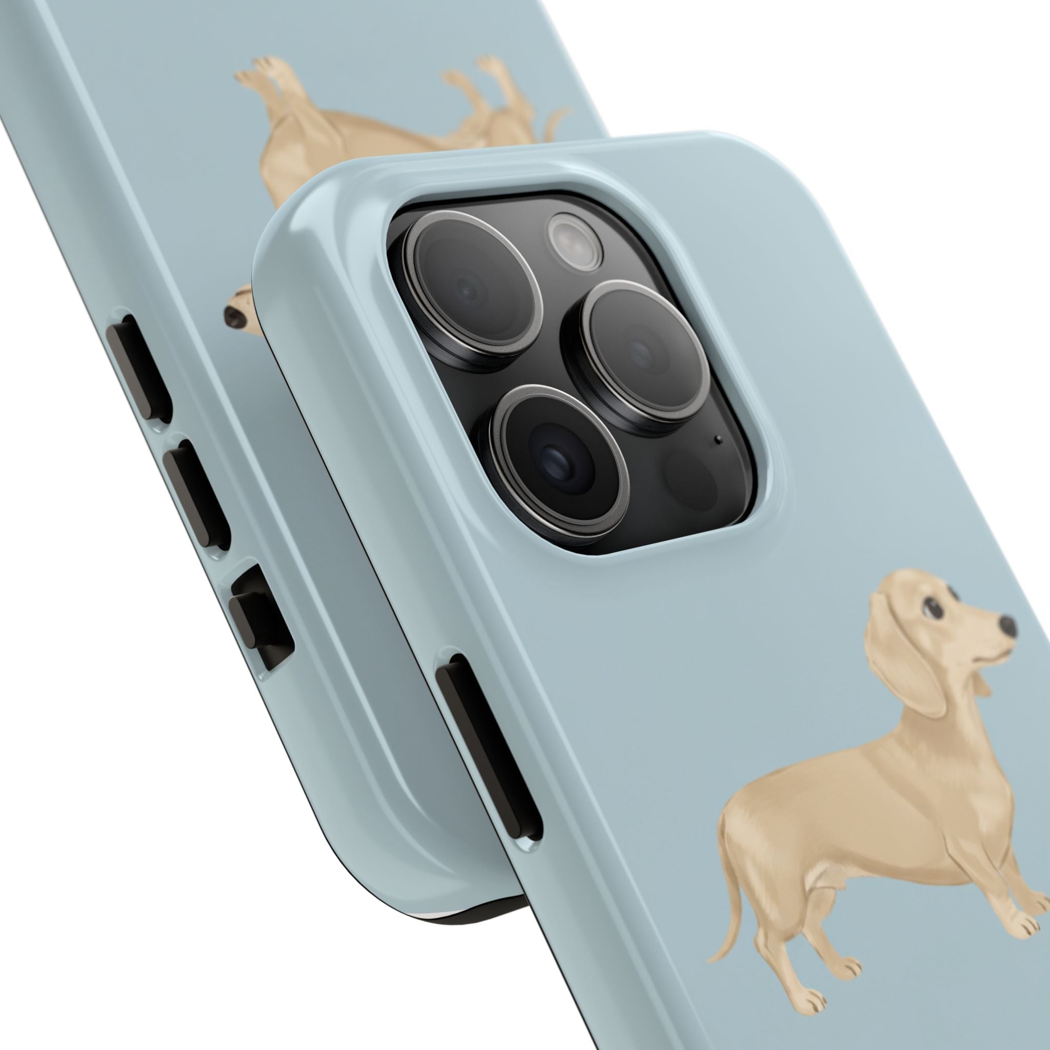 Tough Phone Cases, Dachshund Dog Blue Protective Cover, Strong Phone Shell, Rugged Device Case, Hard Smartphone Sleeve, Resilient Mobile