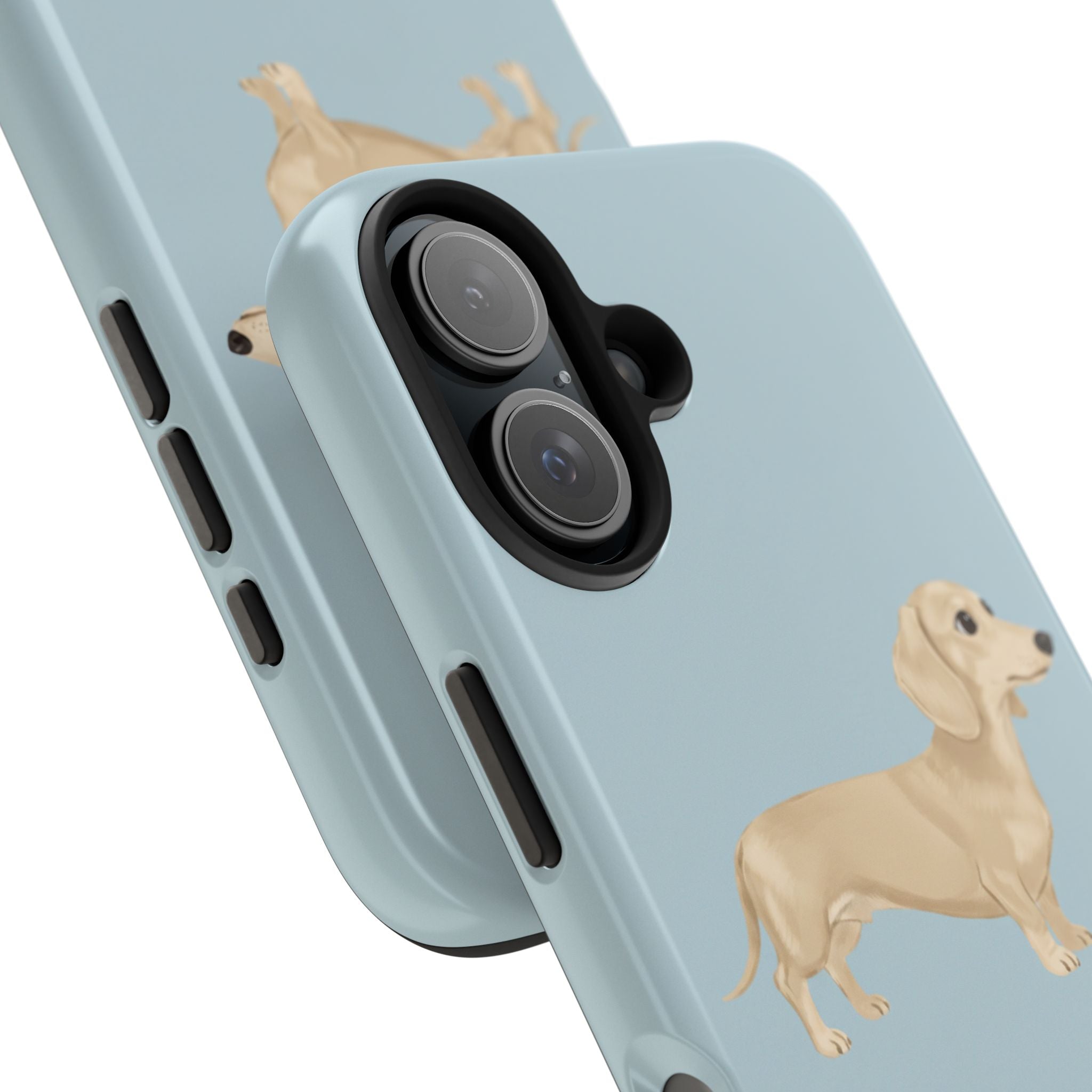 Tough Phone Cases, Dachshund Dog Blue Protective Cover, Strong Phone Shell, Rugged Device Case, Hard Smartphone Sleeve, Resilient Mobile
