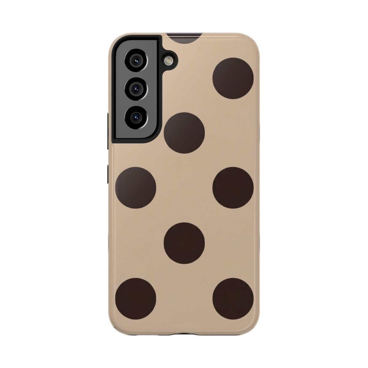 Chocolate Polka Dot Tough Phone Case — Beige Protective Phone Cover