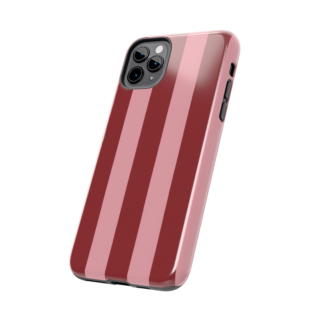 Striped Burgundy & Blush Phone Case