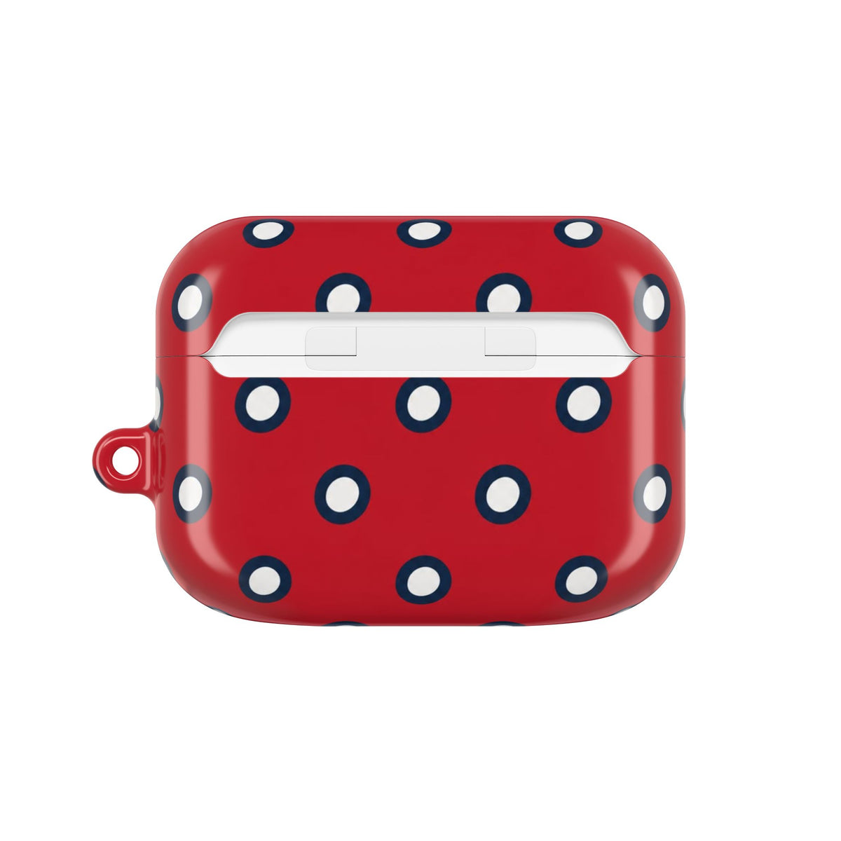 Navy Polka Dot Red AirPod Case
