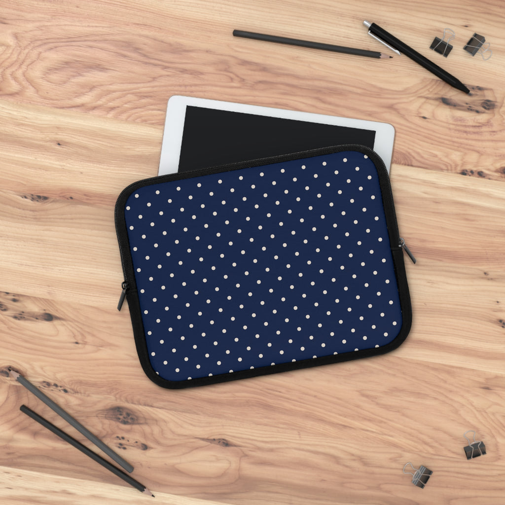 Navy Polka Dot Laptop Sleeve
