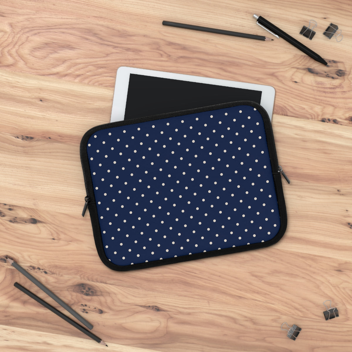 Navy Polka Dot Laptop Sleeve