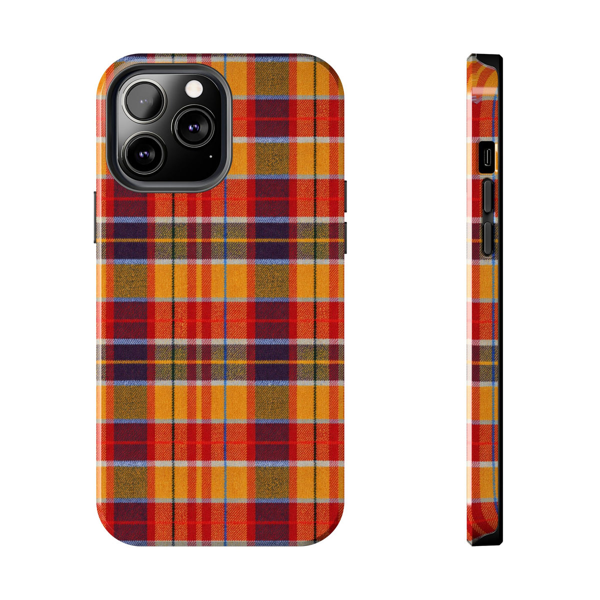 Autumn Plaid Tough Phone Case | Orange Red Yellow Plaid