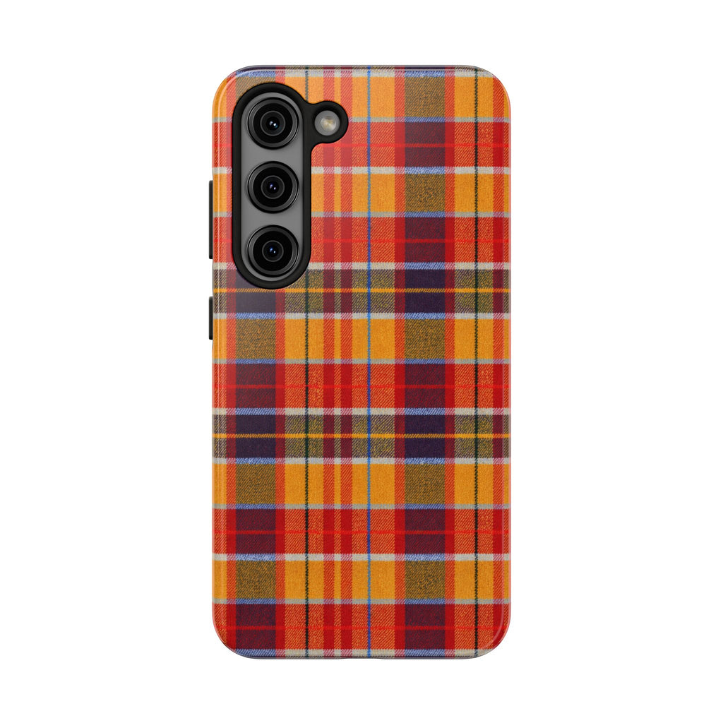 Autumn Plaid Tough Phone Case | Orange Red Yellow Plaid