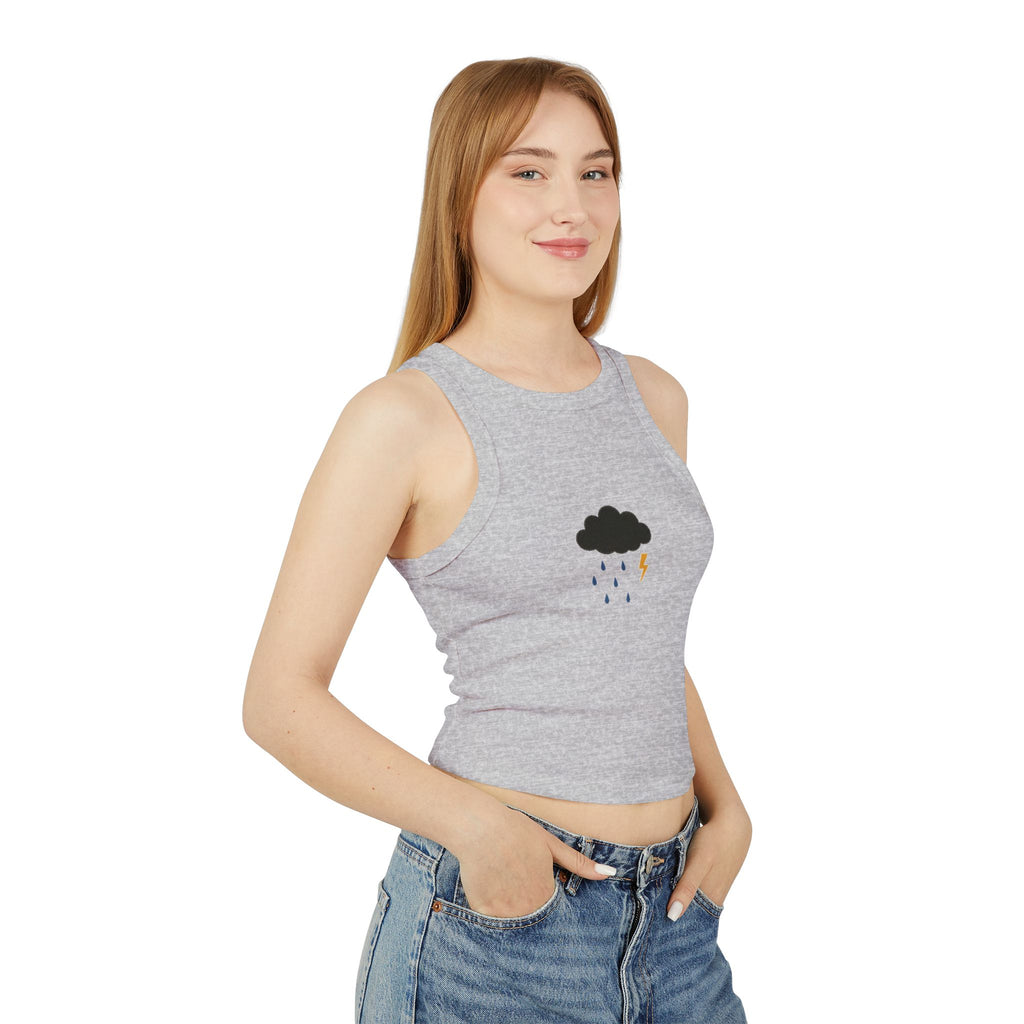Rain Cloud Lightning Tank Top | Mini Storm Graphic