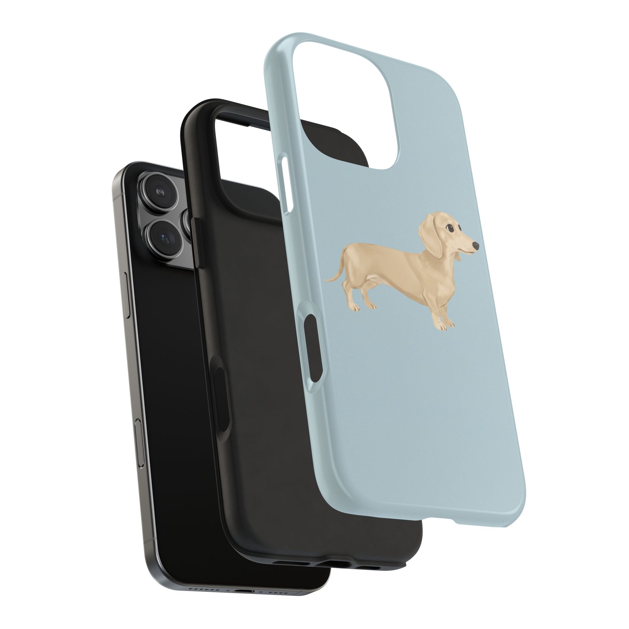 Tough Phone Cases, Dachshund Dog Blue Protective Cover, Strong Phone Shell, Rugged Device Case, Hard Smartphone Sleeve, Resilient Mobile