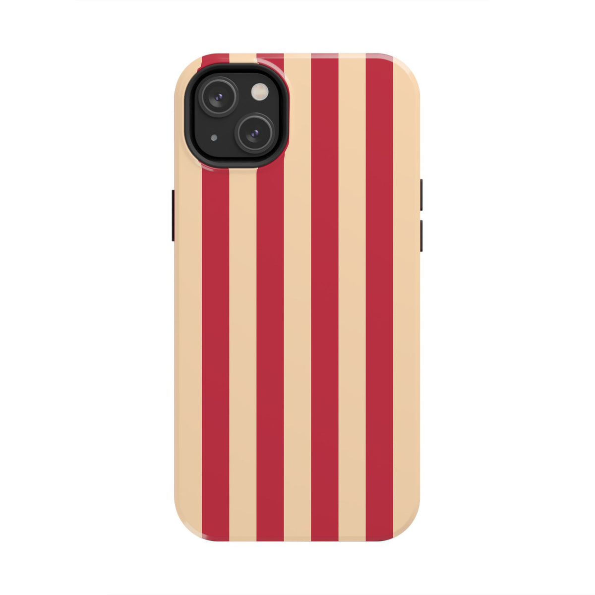 Retro Red & Cream Stripe Phone Case — Tough Protective Cover