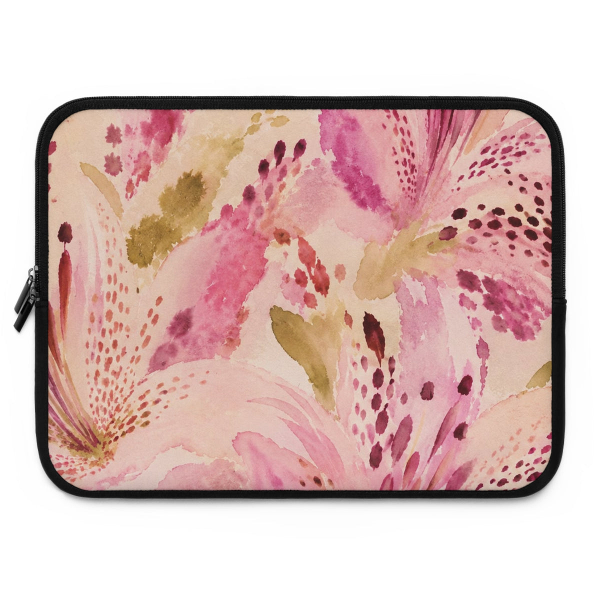 Pink Watercolor Lily Laptop Sleeve